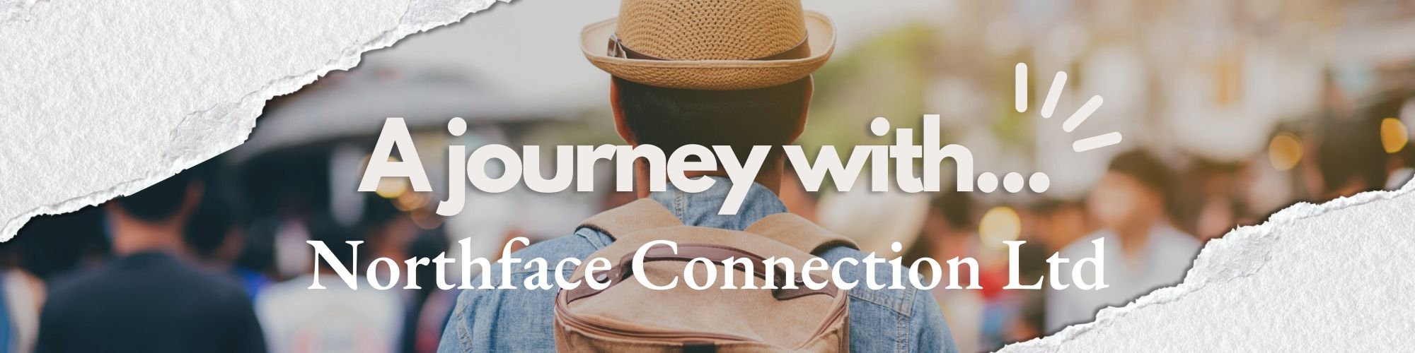 Blog banner 2000x500pxls Image with the back of someone walking in a hat and backpack