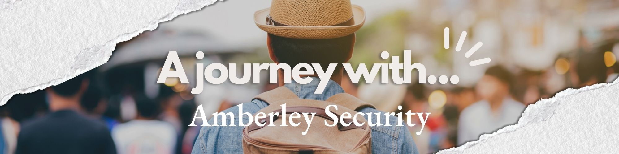 Blog banner 2000x500pxls Image with the back of someone walking in a hat and backpack on a journey